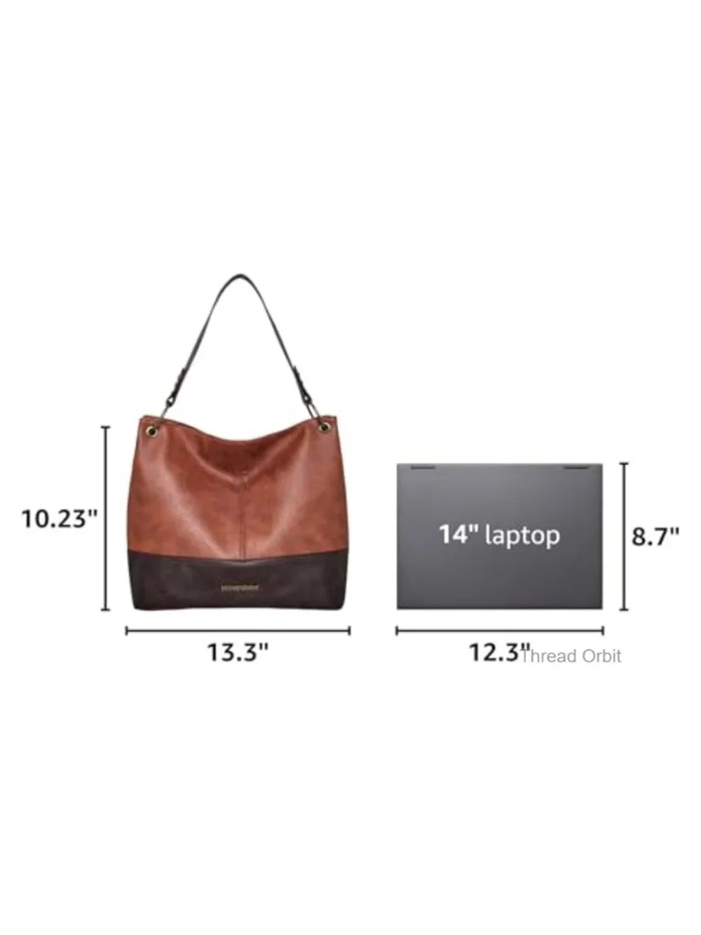 Vegan Leather Hobo Bag Tote Shoulder Handbag Large Capacity